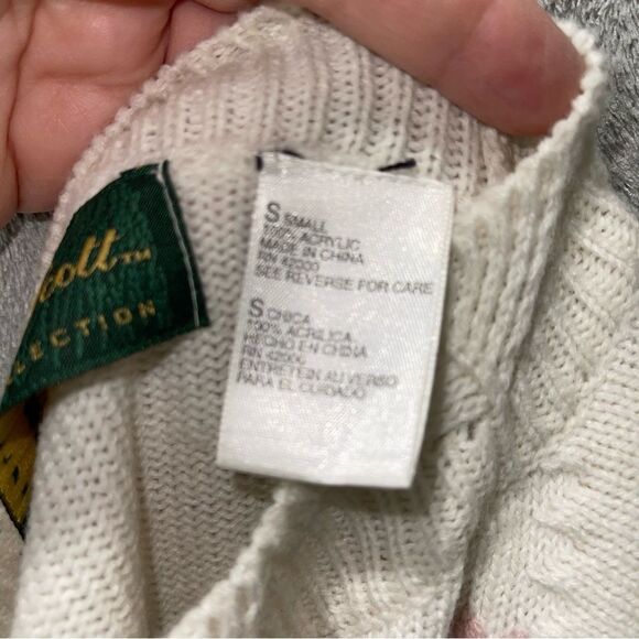 Vintage Dana Scott Pink Embroidered Floral Sweater Size S - Picture 3 of 9